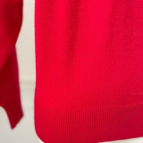 Vintage 70s Knitivo Red Ivory Lightweight Acrylic Sweater S M - Picture 6 of 7